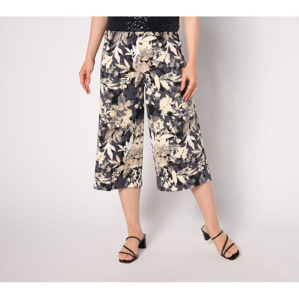SUNNYLiFE Women's Petite Pants 14P Wide Leg Capri Multi-colored